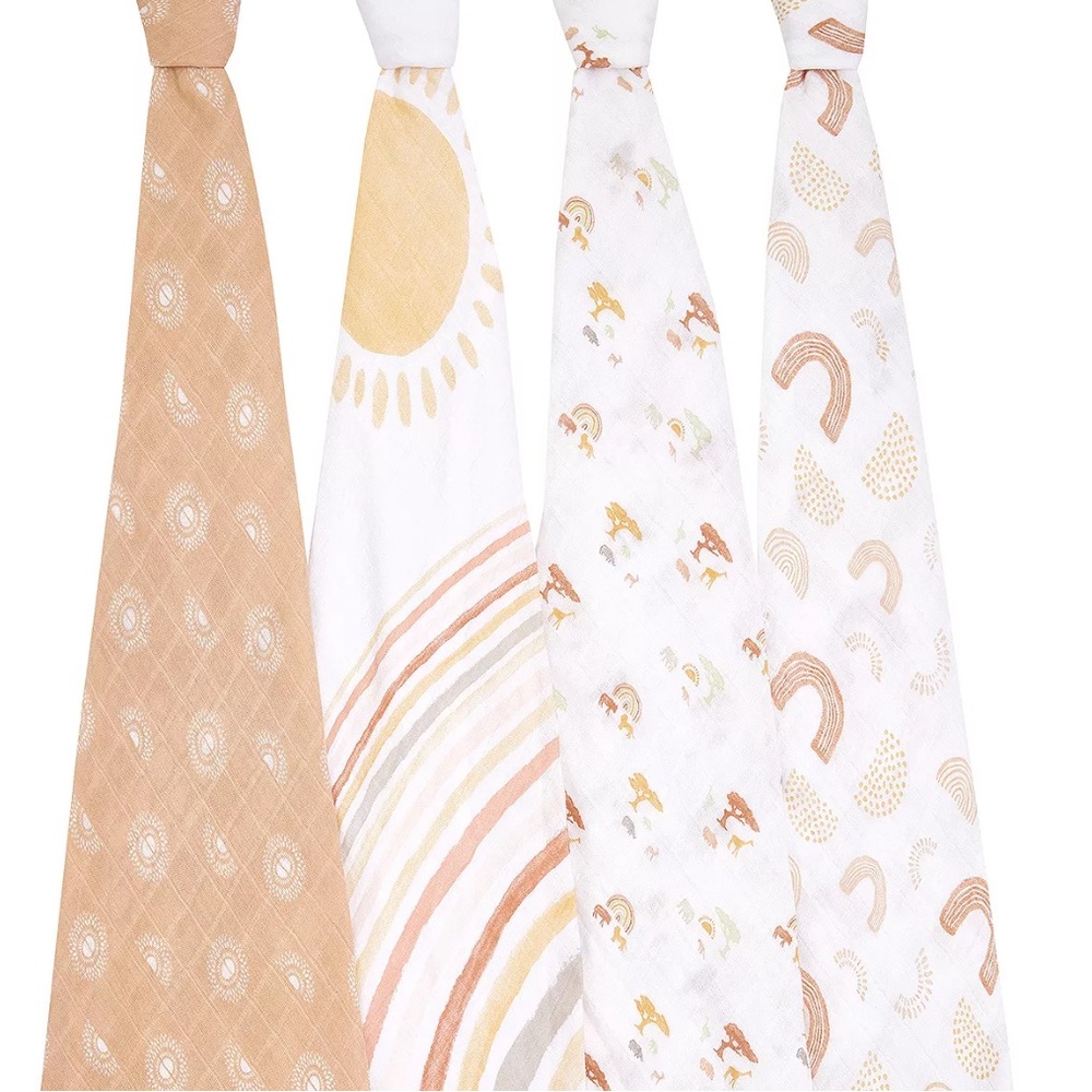 Aden and Anais 4-pk Classic Swaddles in Keep Rising print